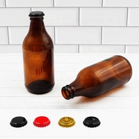 Botol Bir Kaca Amber Dengan Tutup Mahkota Botol Kaca Coklat Kosong untuk Kemasan Minuman Bir