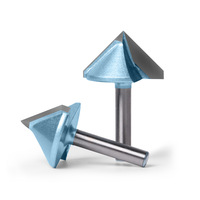 Fraise CNC à angle de 90° pour rainurage du bois, 2 dents, non revêtue, 55HRC, personnalisable OEM/ODM