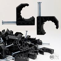 Demi-pinces à clous à crochet en J 3/4 \ "Tube noir Talons Attache Tube basse pression Support de tuyau J-Clips Raccords de tuyau