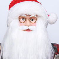 Cadeau Père Noël Décoration faite à la main Figurine Père Noël Joyeux Noël Ornements Poupée debout 45cm Père Noël