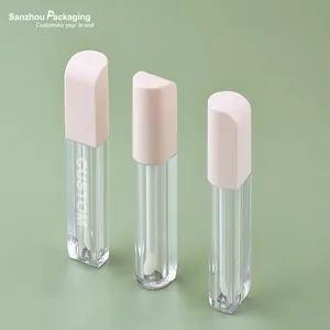 Benzersiz tasarım 4.8ml dudak parlatıcısı tüpleri ve kutu özel etiket ruj boş tüp özel dudak şişe