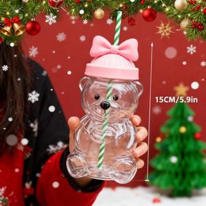 Lumière claire, esprit calme - Tasse en verre en forme d'ours, édition limitée, tasses à café et à boissons en verre - Product Image 5