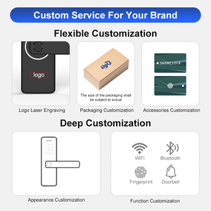 Cerradura de manija de puerta inteligente Tuya Cerradura de puerta inteligente con aplicación de huellas dactilares y uso fácil - Product Image 6