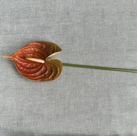 Bunga Anthurium Merah Besar Grosir, Bunga PU Sentuhan Realistis, Anthurium 3D Sentuhan Nyata untuk Dekorasi