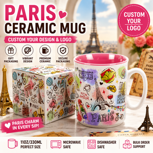 Mug en céramique souvenir de <span class=keywords><strong>Paris</strong></span>, coffret cadeau, tasse à café personnalisée avec les monuments de la ville, OEM ODM, vente en gros, cadeau touristique, vente au détail, commandes en gros, ensemble de fournitures - Product Image 1