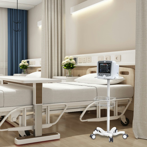 Chariot médical moderne en métal blanc Peacemounts PM-X1 pour hôpital et hôtel, avec 5 roues flexibles, pour tablette et moniteur mobile, pour infirmière - Product Image 6