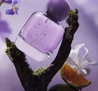 Parfum boisé musqué pour femme 50 ml, senteur longue durée, élégante boîte florale violette pour le bureau, les rendez-vous et les soirées
