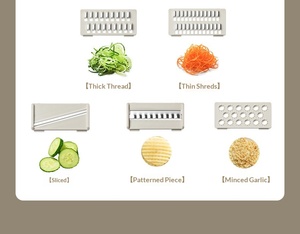 Hachoir à légumes multifonctionnel avec panier de drainage et protection de sécurité, mandoline pour la préparation culinaire - Product Image 6