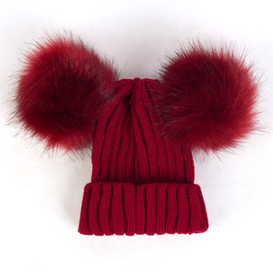 Wholesale Winter Custom Knitted <strong>Pom</strong> <strong>Beanie</strong> Hat - Product Image 3
