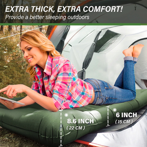 Almohadilla para dormir para acampar con bomba de pie integrada, alfombrilla inflable ultraligera para acampar con almohada - Product Image 4