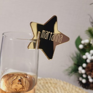 ป้ายอะคริลิกรูปดาวสำหรับแก้วไวน์ ลายฮันนี่แอนด์สวีทเนสส์ สีทอง ตกแต่งงานแต่งงาน ป้ายตกแต่งเค้ก อุปกรณ์ตกแต่งสถานที่ - Product Image 2