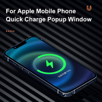 Chargeur sans fil portable 100 % transparent, petite batterie externe à charge rapide 15 W, interface d'entrée USB, design magnétique