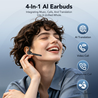 ZNP N06 Headset Nirkabel BT 6.0 Terjemahan Real-Time 165 Bahasa Mikrofon Terintegrasi Headset Bisnis In-Ear dengan Perekaman