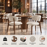 Table et chaises de restaurant commerciales, chaise en bois massif, finition bois à pores ouverts, facile à nettoyer, matériaux ignifuges