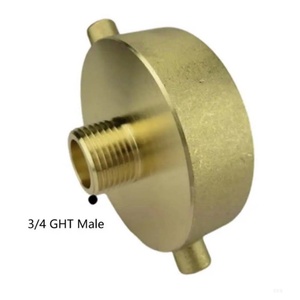 Adaptateur de tuyau d'incendie 2-1/2" NST(NH) femelle x 3/4" GHT mâle en laiton avec embout à goupille pour tuyau d'incendie et hydrant, adaptateur de jardin - Product Image 3