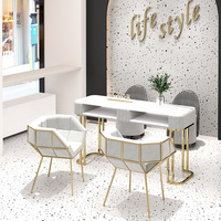 Nouvelle table de manucure et pédicure moderne en métal, très demandée, pour usage en centre commercial et qualité durable