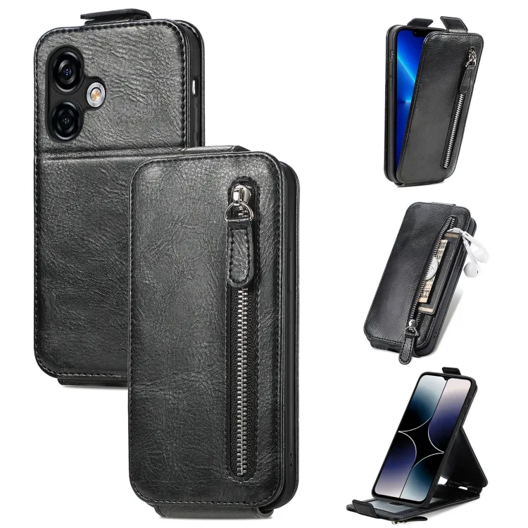 Casing ponsel kulit Flip vertikal, casing ponsel kulit Flip vertikal, dompet ritsleting untuk ponsel Note 16 Pro