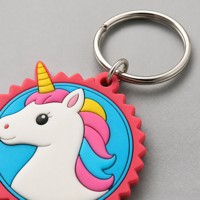 Porte-clés personnalisé en PVC souple, mascotte fantaisie, licorne, panda, flamant rose, avec bord gaufré 3D, vente en gros, cadeau