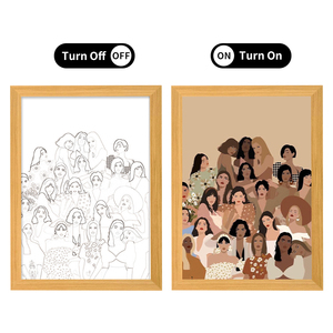 Ngày của phụ nữ theo chủ đề A3 hình ảnh Khung vải gỗ bóng hộp handmade LED chiếu sáng ánh nắng mặt trời ánh sáng ban đêm nhà lật A4 ý tưởng quà tặng - Product Image 2