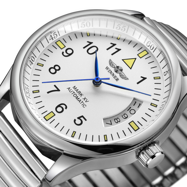 Luxury Brands WINNER Field Pilot Watch For Man Stainless Steel Automatic Movement Clock High Quality Diver Male Wristwatch Copy