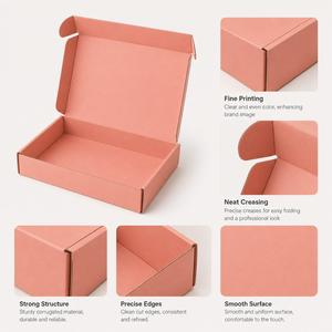 Boîte d'expédition en carton ondulé mat haut de gamme avec logo personnalisé, en matériaux recyclés écologiques, vente en gros directe usine, pour emballage de vêtements, fabrication propre - Product Image 4
