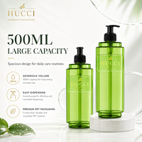 Vente en gros de flacons en plastique PET transparents vides de 500 ml, emballage pour gel douche, lotion pour le corps, flacon pompe pour emballage cosmétique