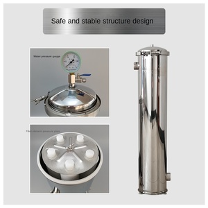 Thương mại 40-inch 7-Core lọc nước bằng thép không gỉ, bộ lọc chính xác, công nghiệp cũng xử lý nước áp lực tàu - Product Image 5