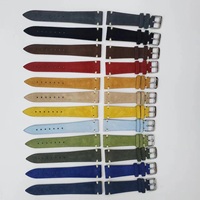 Bracelet de montre Ming Fung Sport de style européen en cuir suédé italien cousu à la main, épaisseur 3 mm, plusieurs couleurs au choix, largeur 18/20/22 mm