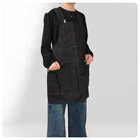 Tablier sans manches en toile épaisse cirée, réutilisable, tendance, multi-poches, rangement, rétro, jardin, outil alimentaire, ceinture