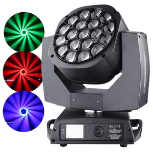 K10 olho grande de abelha 19x15w 4 em 1 led, com zoom, luz de lavagem