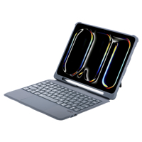 Nouveau clavier détachable avec pavé tactile, support pour stylet, étui en plastique LED pour iPad Air 11" M2/M3/M4 2024-2026 4/5 Pro 11" 2018-2022 Type-C BT