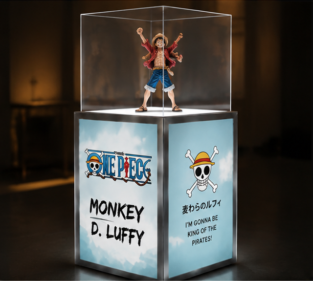 Custom Acrylic Display Case with LED Lighting Platform for Toy Collections Figures Models and High Value Product Presentation