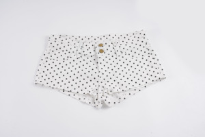Shorts Casuales Versátiles de Verano para Chicas, Estilo Urbano, Diseño Básico con Estampado de Puntos Blancos y Negros, Cintura Baja y Doble Cintura - Product Image 6