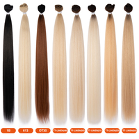 Extensions de cheveux lisses et soyeuses, sans nœuds ni perte, tissage double machine, qualité supérieure, résistantes à la chaleur, de 12 à 36 pouces