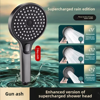 En gros, Ensemble de pommeau de douche rond mural chromé haute pression à jet, économiseur d'eau, avec accessoires de robinetterie de bain