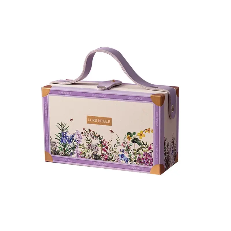 "Rigid Luxus-Geschenkbox in Buchform tragbar Kosmetik Kleidung Schal Hochzeit Geschenkset Verpackungsbox mit Ledegriff
