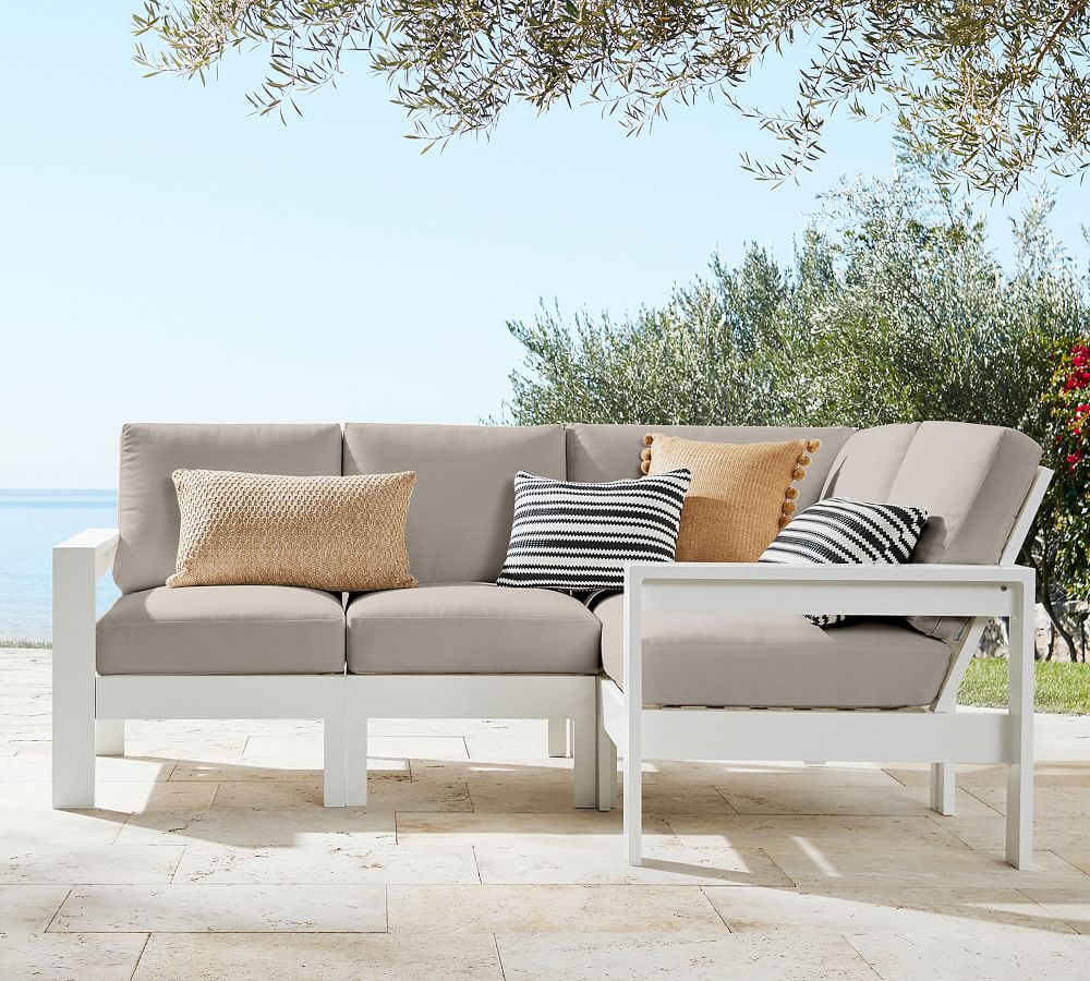 aluminum garden sofa metal patio furniture simple design outdoor sofa set with cushion