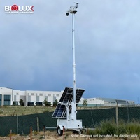 Tour de surveillance mobile solaire BIGLUX avec système CCTV et mât télescopique de 7m/9m, alimentation IA pour événements