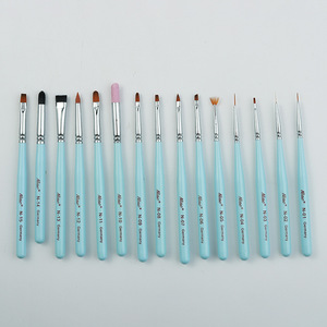 Pinceau à ongles multifonctionnel en nylon à poils plats, manche en plastique, pour nail art, liner, manucure, salon, gel, peinture d'ongles - Product Image 1