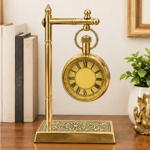 Vintage Brass Table <b>Clock</b> Antique Desk <b>Clock</b> with Classic <b>Roman</b> Dial Elegant Stand for Home Office Living Room Shelf Decor - Product Image 3