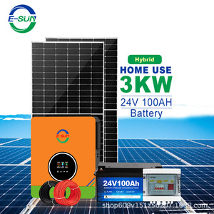 ระบบพลังงานแสงอาทิตย์ E-Sun 3000W แบตเตอรี่ 24V 100Ah ระบบออฟกริด สำหรับจัดเก็บพลังงานภายในบ้าน - Product Image 2