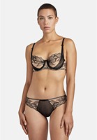 OEM Custom Made Women Under wire Half Cup Plus Size BHs Sexy Seiden spitze Transparent Net Bra Panty Set für große Frauen