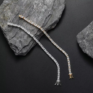 Square Zirconium Round Zirconium Mix and <b>Match</b> Tennis <b>Bracelet</b>, Copper Zirconium Hip Hop <b>Bracelet</b> Tanjing Fashion - Product Image 3