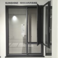 Fenêtre à battant moderne en alliage d'aluminium à double vitrage, en acier inoxydable, certifiée Energy Star, étanche et résistante au vent pour la maison