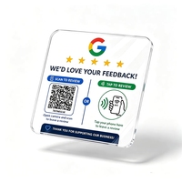 Autocollant Google Review NFC en acrylique avec code QR, étanche et anti-poussière, 13,56 MHz, pour comptoir/table/mur, pour les commentaires des clients