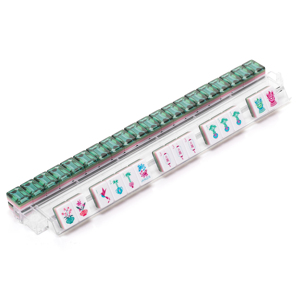 Jeu de tuiles de mahjong américain de luxe personnalisé multicouche en acrylique cristal vert émeraude pour divertissement, style américain, en stock - Product Image 4