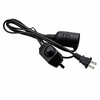 Cordon d'alimentation dimmable avec prise (1,8 m) directement de l'usine ; Disponible avec douille E27 norme UE ou E26 norme US pour lampes de sel.