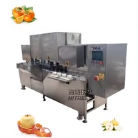 Trancheuse d'éplucheur de pommes électrique automatique continue et machine de retrait de noyau pour la fonction de pelage et de fendage de fruits de magasin d'alimentation