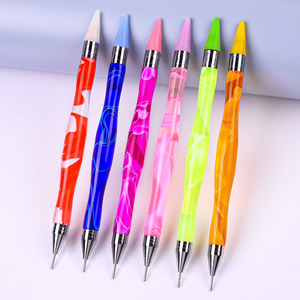 <span class=keywords><strong>2023</strong></span> Lápiz de doble punta con mango acrílico para decoración de <span class=keywords><strong>uñas</strong></span>, herramienta de punteado con cera, pedrería, cuentas y gemas - Product Image 2