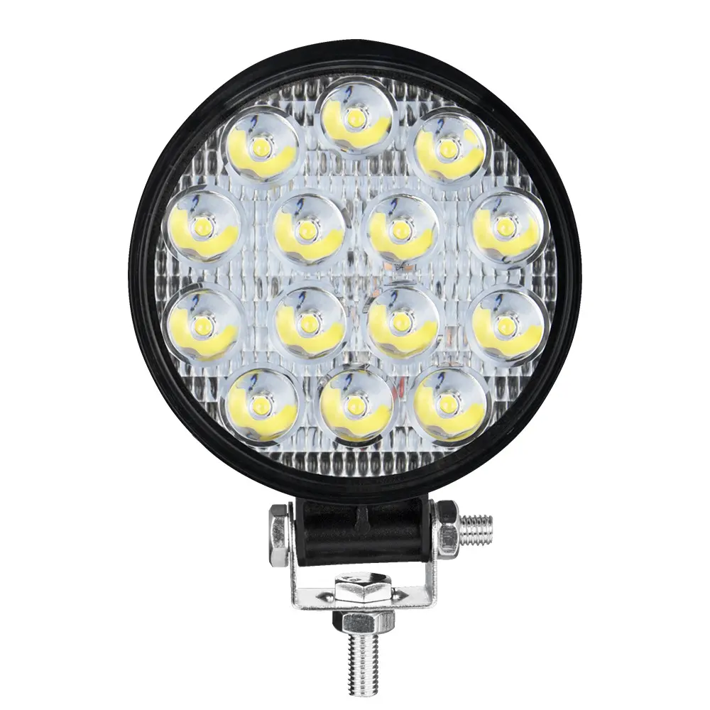רכב LED עבודת אורות עגול 14 אורות 42W עזר אורות פנסים שונה הנדסת זרקורים פנסי